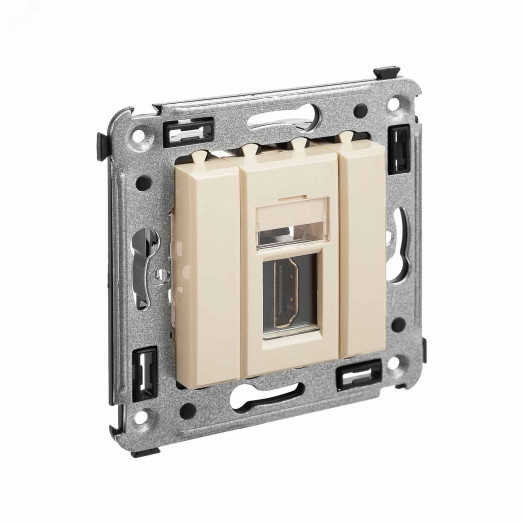 Avanti HDMI розетка одинарная в стену, тип А-А, ,Ванильная дымка