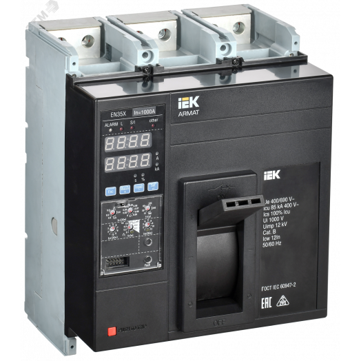 Выключатель автоматический в литом корпусе ARMAT 3P типоразмер N 85кА 1000А расцепитель электронный стандартный
