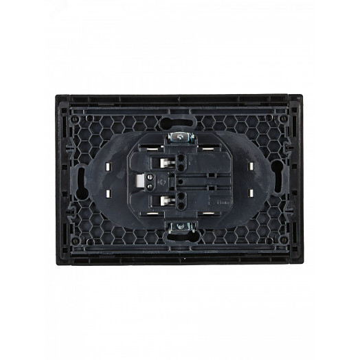 FORTE&PIANO Розетка 2-местная без заземления без защитных шторок безвинтовое крепление 10А FP126 черный IEK