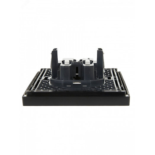 FORTE&PIANO Розетка 2-местная без заземления без защитных шторок безвинтовое крепление 10А FP126 черный IEK