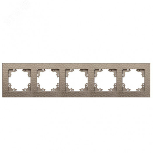Рамка фактурная 5 постов универсальная UNIVersal Афина шампань (еврослот)