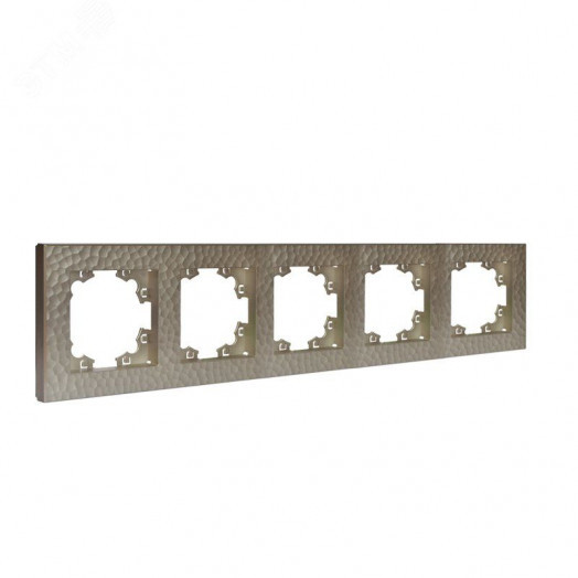 Рамка фактурная 5 постов универсальная UNIVersal Афина шампань (еврослот)