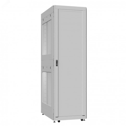 Шкаф серверный 52U 800х1000 передняя дверь: одностворчатая глухой металл IP51. задняя дверь: без. боковые панели: перфорированные. цвет: серый RAL7035 