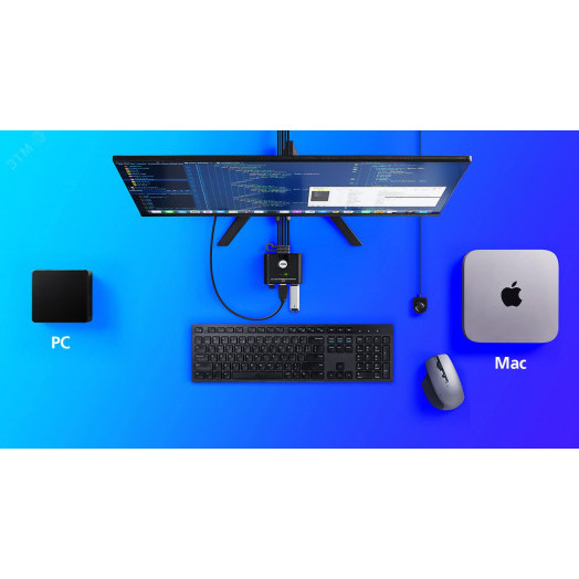 Переключатель KVM 2 порта, HDMI, USB, 1920 x 1200