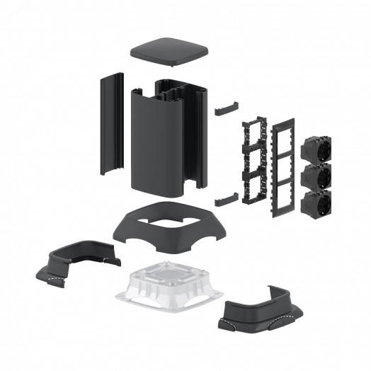 Миниколонна алюминиевая 0.25м цвет черный