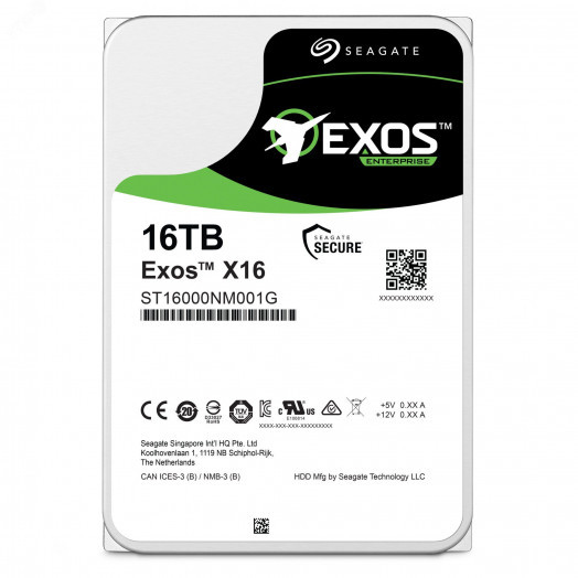 Жесткий диск 16TB Exos X16 3.5'', SATAIII, 7200 об/мин, 256 МБ