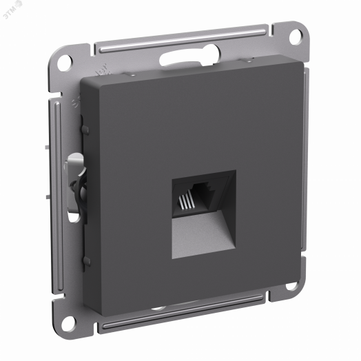 ATLASDESIGN РОЗЕТКА телефонная RJ11, механизм, БАЗАЛЬТ