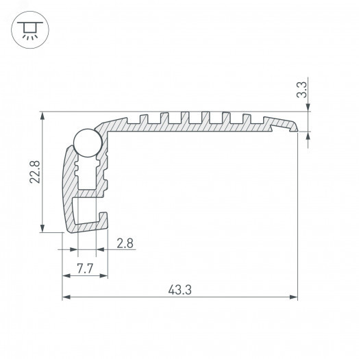 Профиль STEP-MINI-2000 ANOD (ARL, Алюминий)
