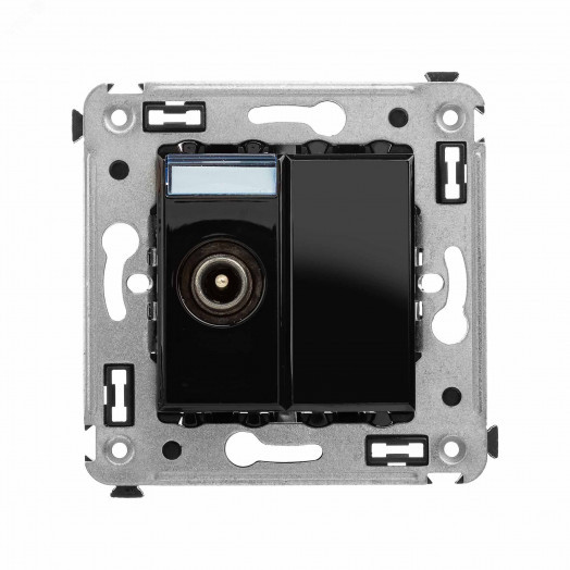 Avanti Розетка TV в стену, проходная, ''Черный квадрат''