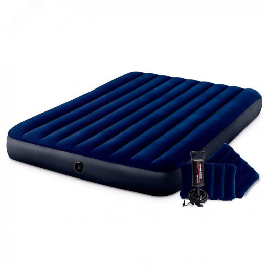 Матрас надувной 152х203х25см с 2 подушками и наcосом 64765 Intex