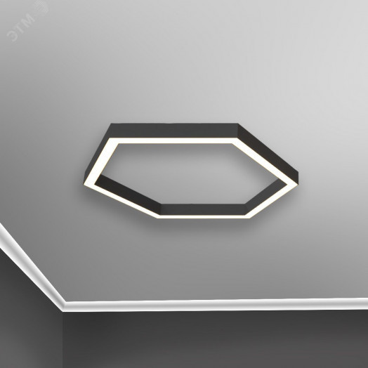 Светильник светодиодный RVE-LBX-HOLE-HEXA-800х800х693х100мм S80мм 54Вт Накладной 4000К белый)