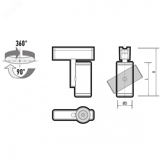 Светильник трековый светодиодный низковольтный ДПО16 2310 10W 4000K 36° черный IP20 Jazzway