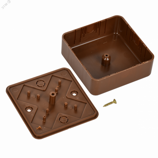 Коробка распаячная КМ для открытой проводки 75х75х28мм дуб