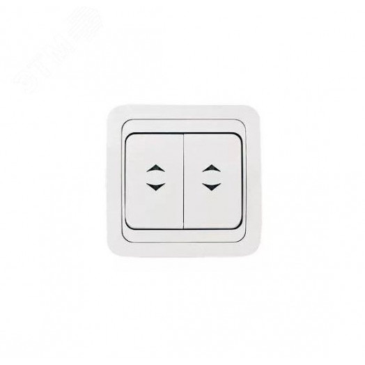 Mimoza Выключатель двухклавишный проходной белый