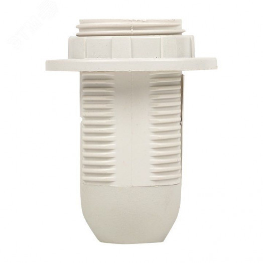 Патрон пластиковый E14 с кольцом белый