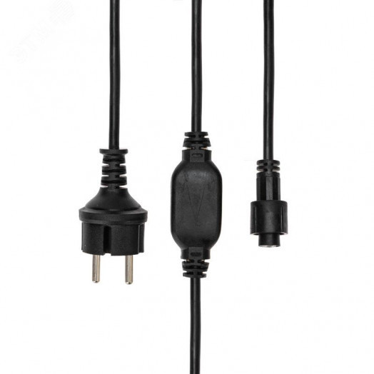 Шнур питания для гирлянды Дюраплей, 4А, подключение до 200 м, черный каучук, 230 В