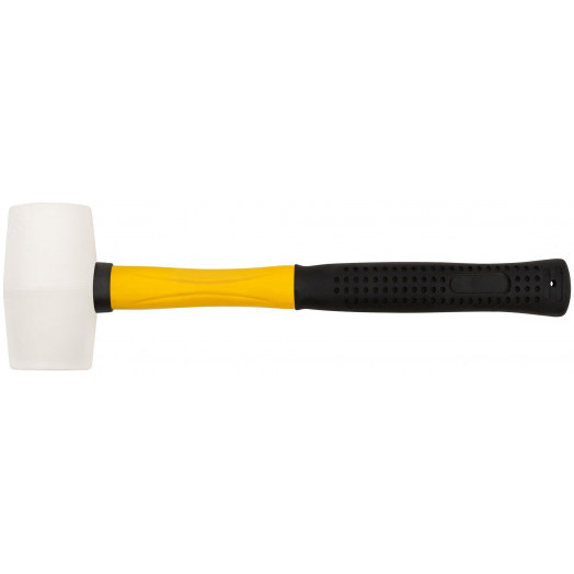 Киянка резиновая белая, фиберглассовая ручка 45 мм (230 гр)