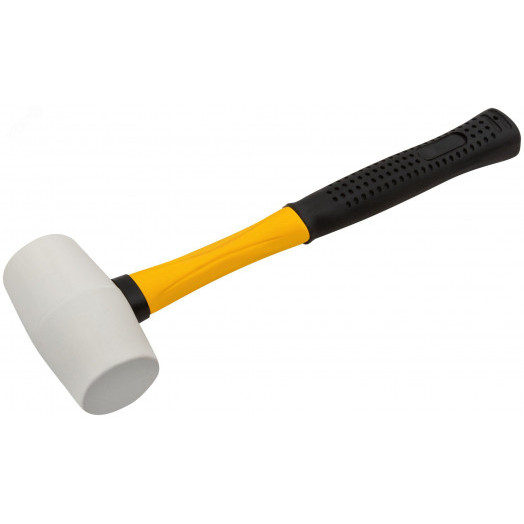 Киянка резиновая белая, фиберглассовая ручка 45 мм (230 гр)
