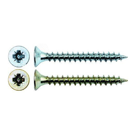 Шуруп универсальный 6х200 потайная головка, остроконечный, желтопассивированный (30шт) - пакет