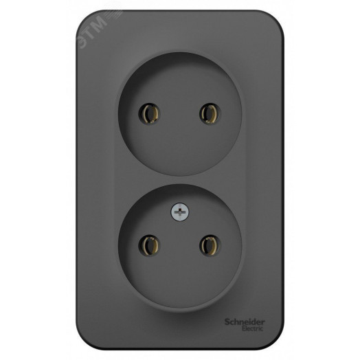 BLANCA Розетка наружная двойная без заземления без шторок, 16А, 250В, антрацит