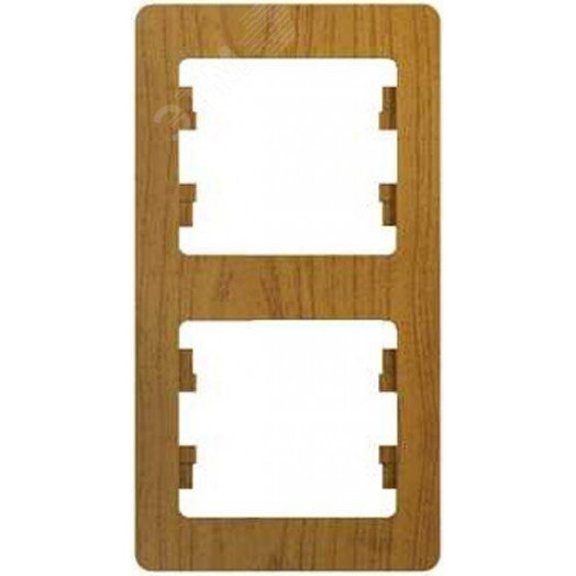 GLOSSA Рамка 2 поста вертикальная дуб