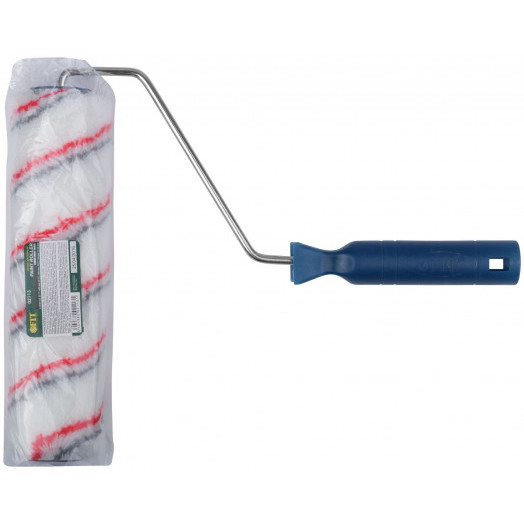 Валик полиакриловый, белый со спиральными полосами, каркасная система, диаметр 40/64 мм, ворс 12 мм, 230 мм