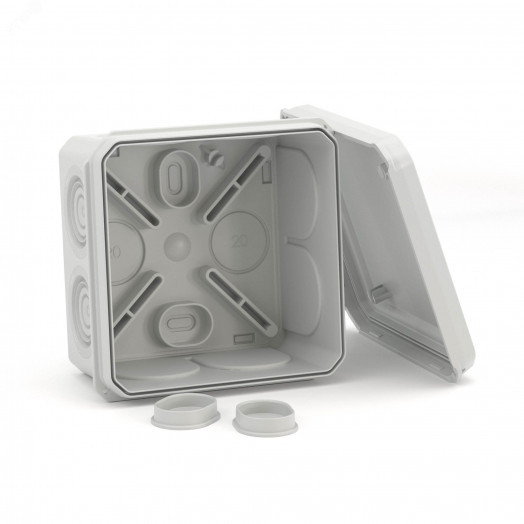 Коробка ответвительная с 8+2 кабельными вводами   д.20/20мм, IP55,70х70х40мм