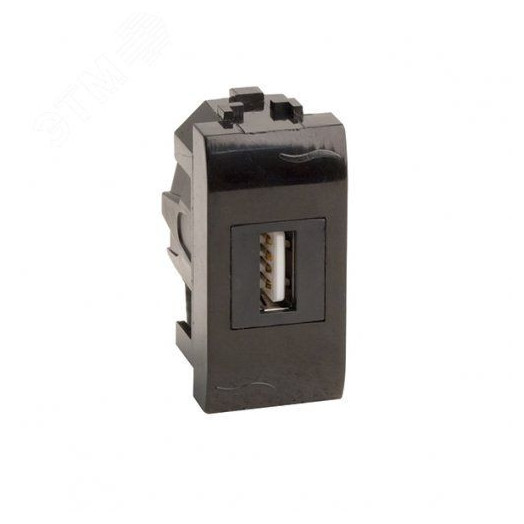 Розетка USB 2.0 Brava черная 1 модуль