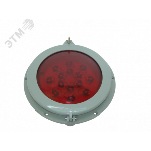 Светильник общепромышленный ля работы в сети постоянного тока с номинальным напряжением 24В НВУ 01М-27-002-01-Д красный IP65 27Вт LED