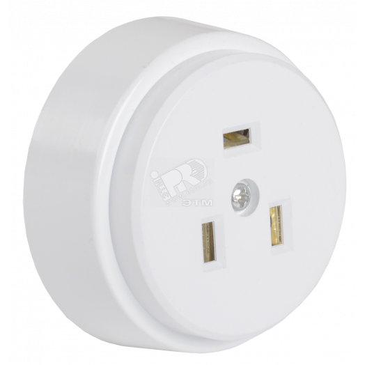 Розетка наружная разборная для плиты с заземлением 32А белая РПпл10-01-Ст