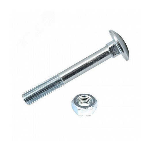 Болт DIN603 мебельный оцинк. М8х90 с гайкой (2 шт) - пакет Tech-Krep