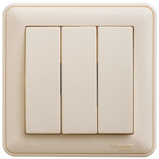 W59 Выключатель трехклавишный, 10АХ, в сборе, слоновая кость