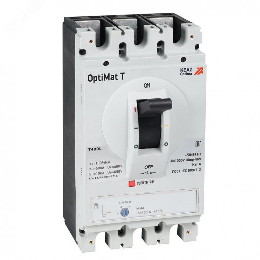 Выключатель автоматический для защиты двигателя OptiMat T630L TM-M 500A 3P