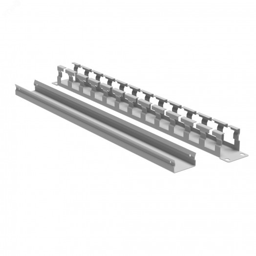 Органайзер кабельный 19д с крышкой 1U, глубина 40 мм, RAL7035