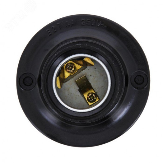 Патрон карболитовый потолочный Е27 черный прямой PROxima