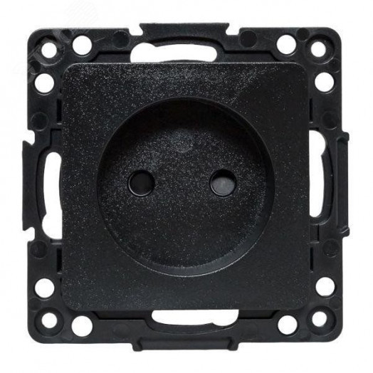 Стокгольм Механизм Розетки 1-местной б/з 10 А черный с защ. штор.