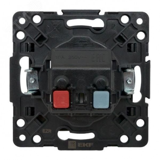 Стокгольм Механизм Розетки 1-местной б/з 10 А черный с защ. штор.