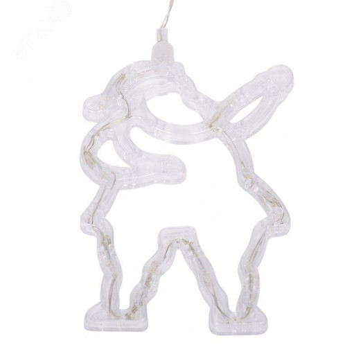 Фигура светодиодная Санта Клаус на присоске с подвесом, белый