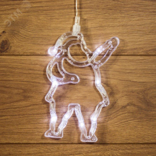 Фигура светодиодная Санта Клаус на присоске с подвесом, белый