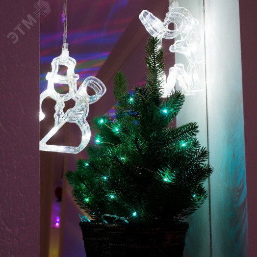 Фигура светодиодная Санта Клаус на присоске с подвесом, белый