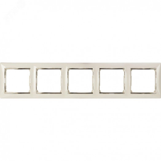 VALENA Рамка 5 постов горизонтальный монтаж слоновая кость/золото