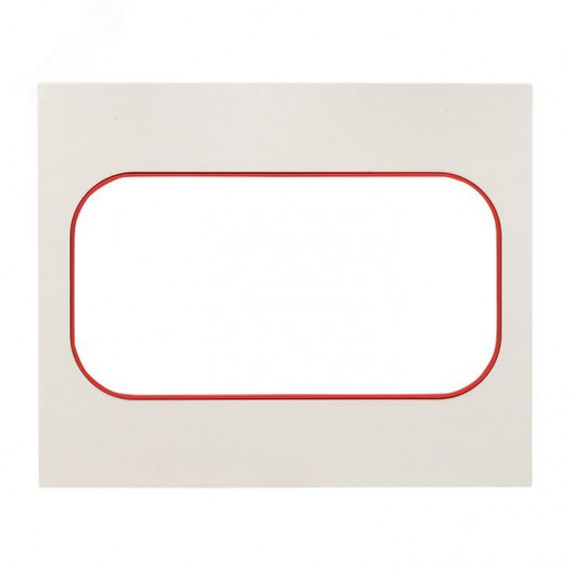 Стокгольм Рамка для розетки 2-местная белая с линией цвета красный