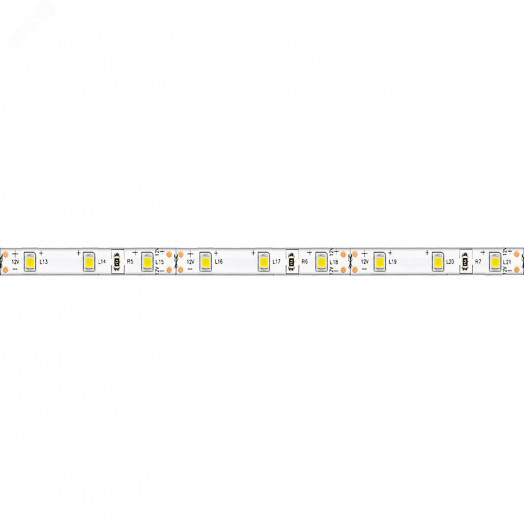 Лента светодиодная LEDх60/м 5м 4.8w/m 12в IP65 тепло-белый