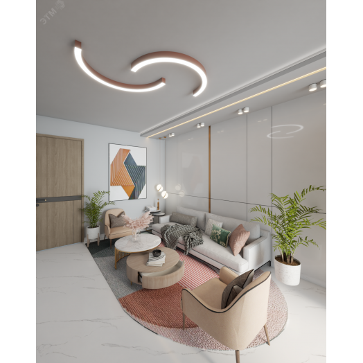 Светильник светодиодный RVE-LBX-ARCO-400-N (Полукольцо 400х200х100мм S80мм 12Вт Накладной 4000К Белый)