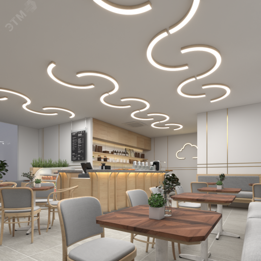 Светильник светодиодный RVE-LBX-ARCO-400-N (Полукольцо 400х200х100мм S80мм 12Вт Накладной 4000К Белый)