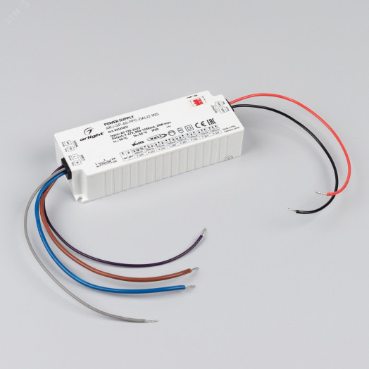 Блок питания ARJ-SP-40-PFC-DALI2-INS (40W, 9-47V, 0.85-1.2A) (IP20 Пластик, 5 лет)