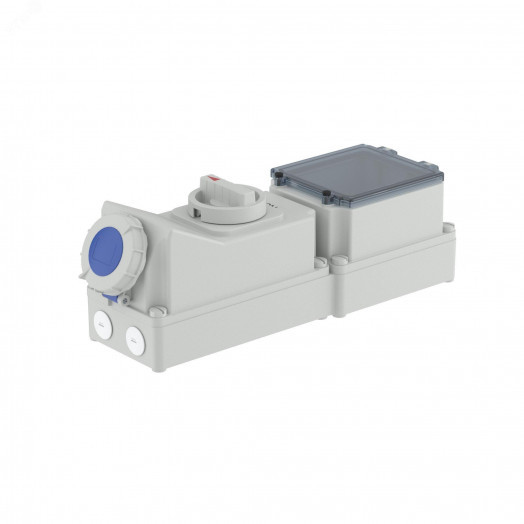 Розетка наружной установки с механической блокировкой и DIN-рейкой на 6 модулей  IP67 63А 2P+E 230В