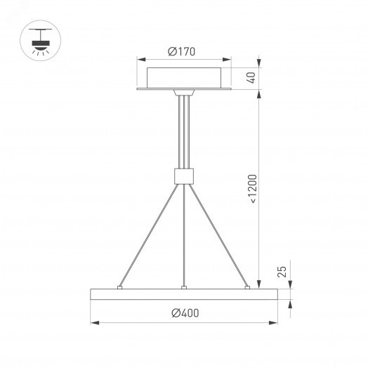 Светильник SP-CONGO-CAN-1-R400-24W Warm3000 (GD, 120 deg, 230V) (Arlight, IP20 Металл, 5 лет)