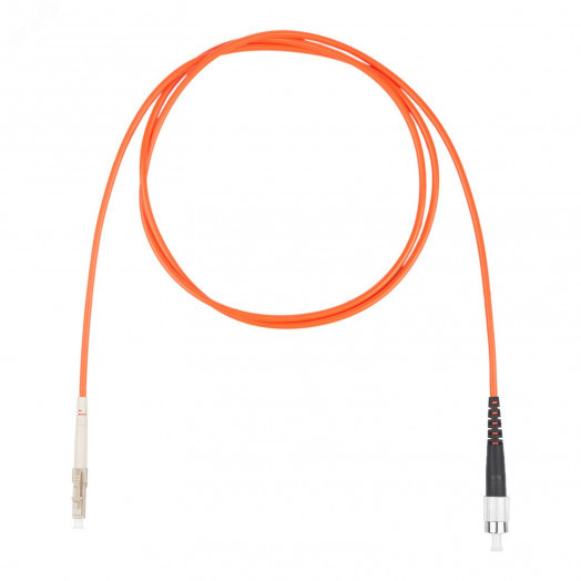Шнур оптический коммутационный (патч-корд), LC-FC симплекс (simplex) OM2, нг(А)-HF, оранжевый, 15 м