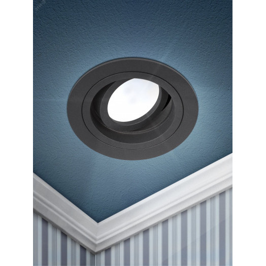 Светильник встраиваемый алюминиевый KL84 BK MR16/GU5.3 черный